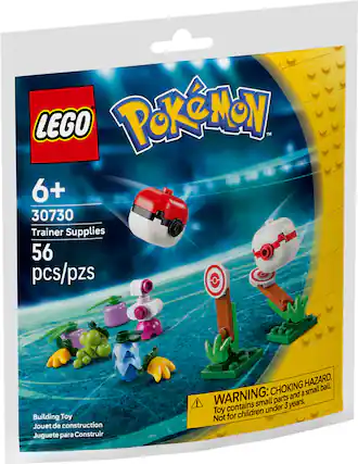 3 LEGO POKÉMON™ 6+ 30730 Trainer Supplies 56 pcs/pzs Building Toy Jouet de construction Juguete para Construir HAZARD. ball. WARNING: CHOKING HAZARD. Toy contains small parts and a small ball. Not for children under 3 years.