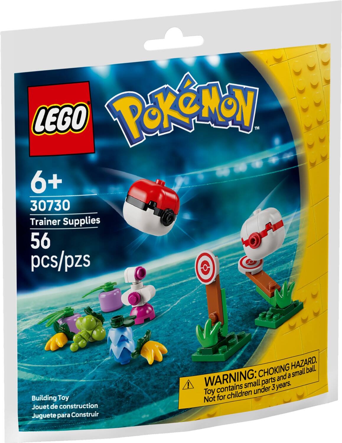 3 LEGO POKÉMON™ 6+ 30730 Trainer Supplies 56 pcs/pzs Building Toy Jouet de construction Juguete para Construir HAZARD. ball. WARNING: CHOKING HAZARD. Toy contains small parts and a small ball. Not for children under 3 years.