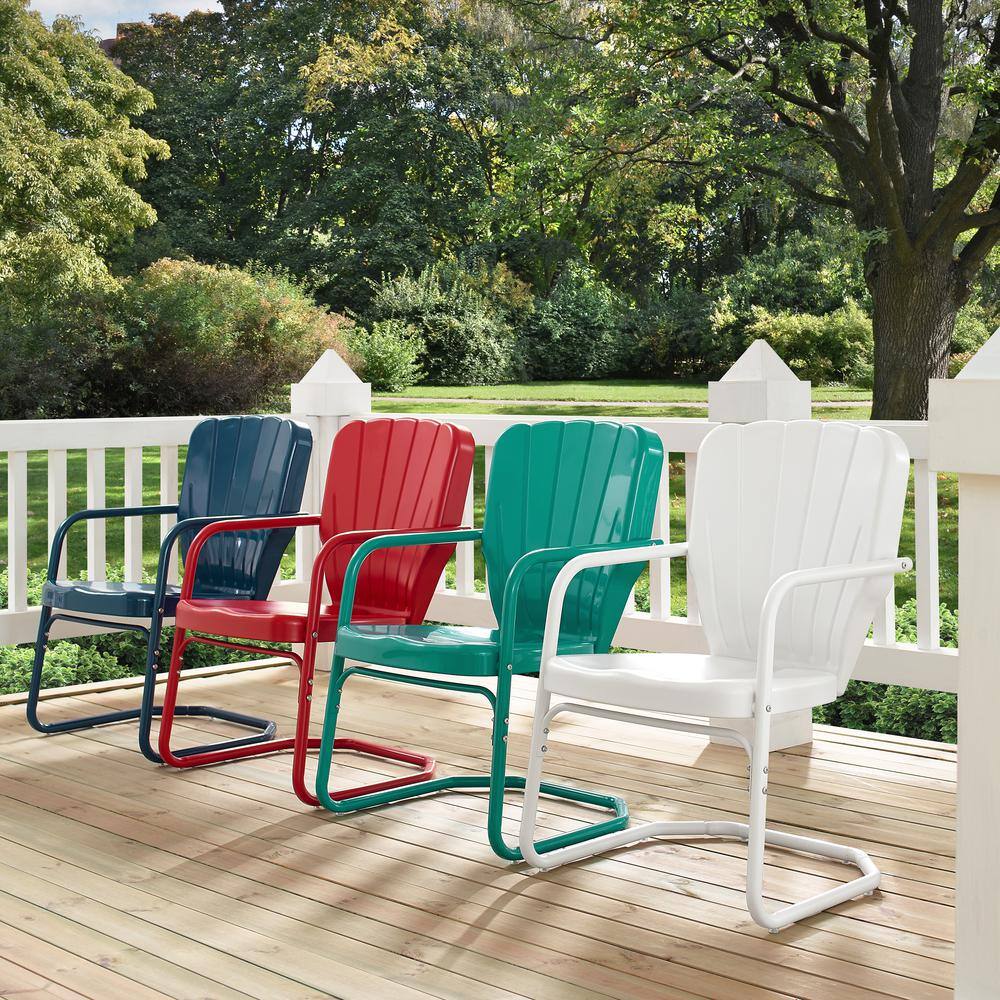 Alt View 7. Crosley Furniture - Ridgeland 2Pc Retro Outdoor Chair Set - 2 Chairs - Navy Gloss.