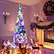 Alt View 3. Costway - 7.5ft Pre-Lit Hinged Pencil Christmas Tree 350 Multicolor Lights - Green.