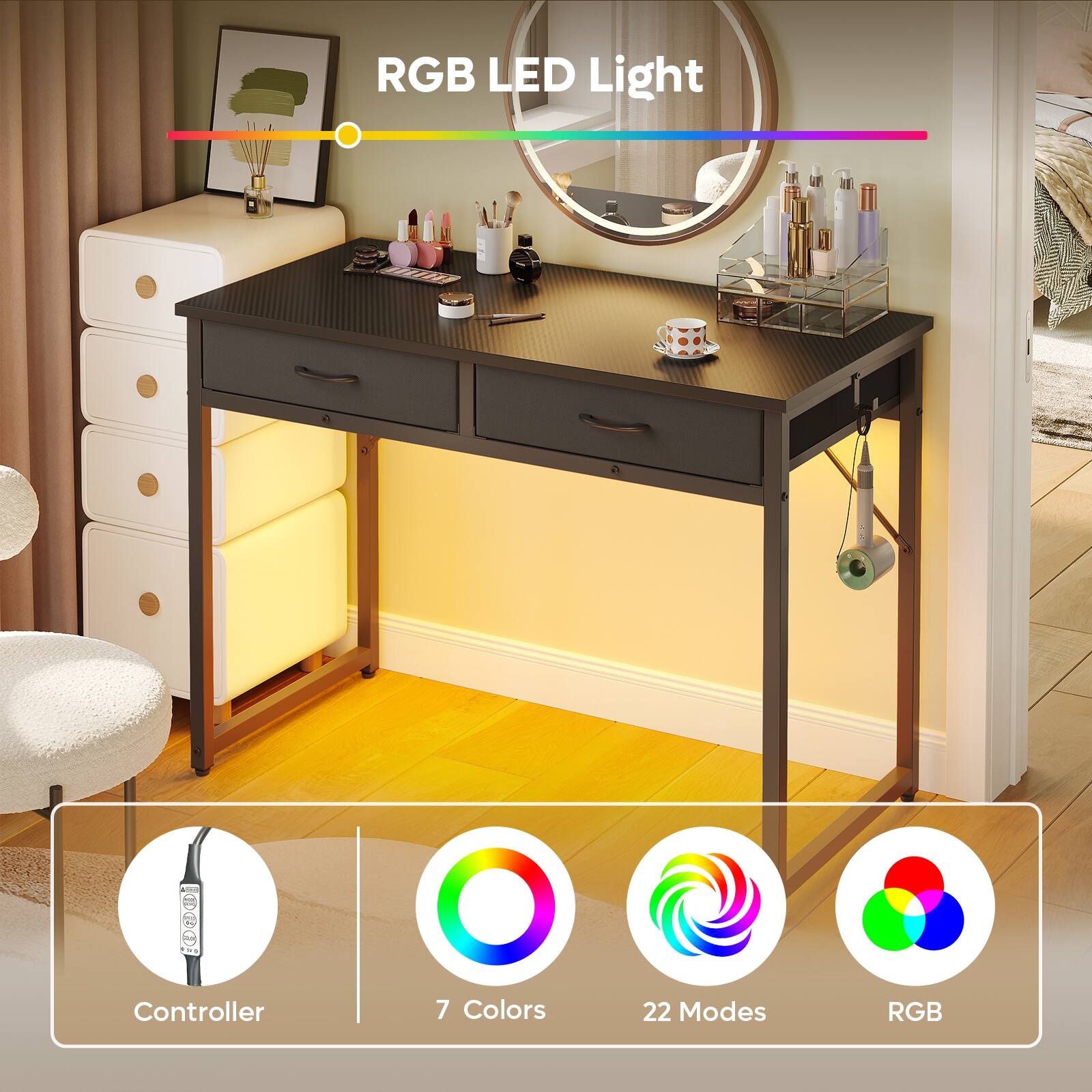RGB LED Light  
Controller  
7 Colors  
22 Modes  
RGB