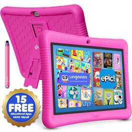 Contixo - K102 10" Kids Tablet 32GB Android, Epic! & Lingokids, Educational with Parental Controls & Kid-Proof Case - Pink