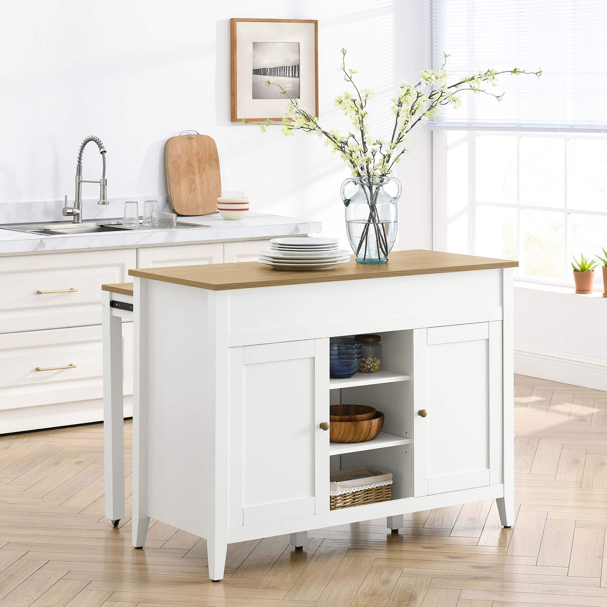 Garland Kitchen Island by Modway - Oak White