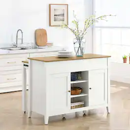 Garland Kitchen Island by Modway - Oak White