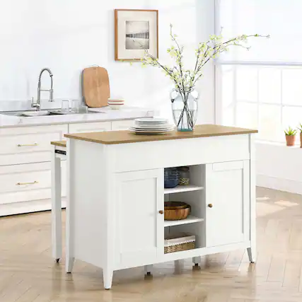 Front. Modway - Garland Kitchen Island by Modway - Oak White.