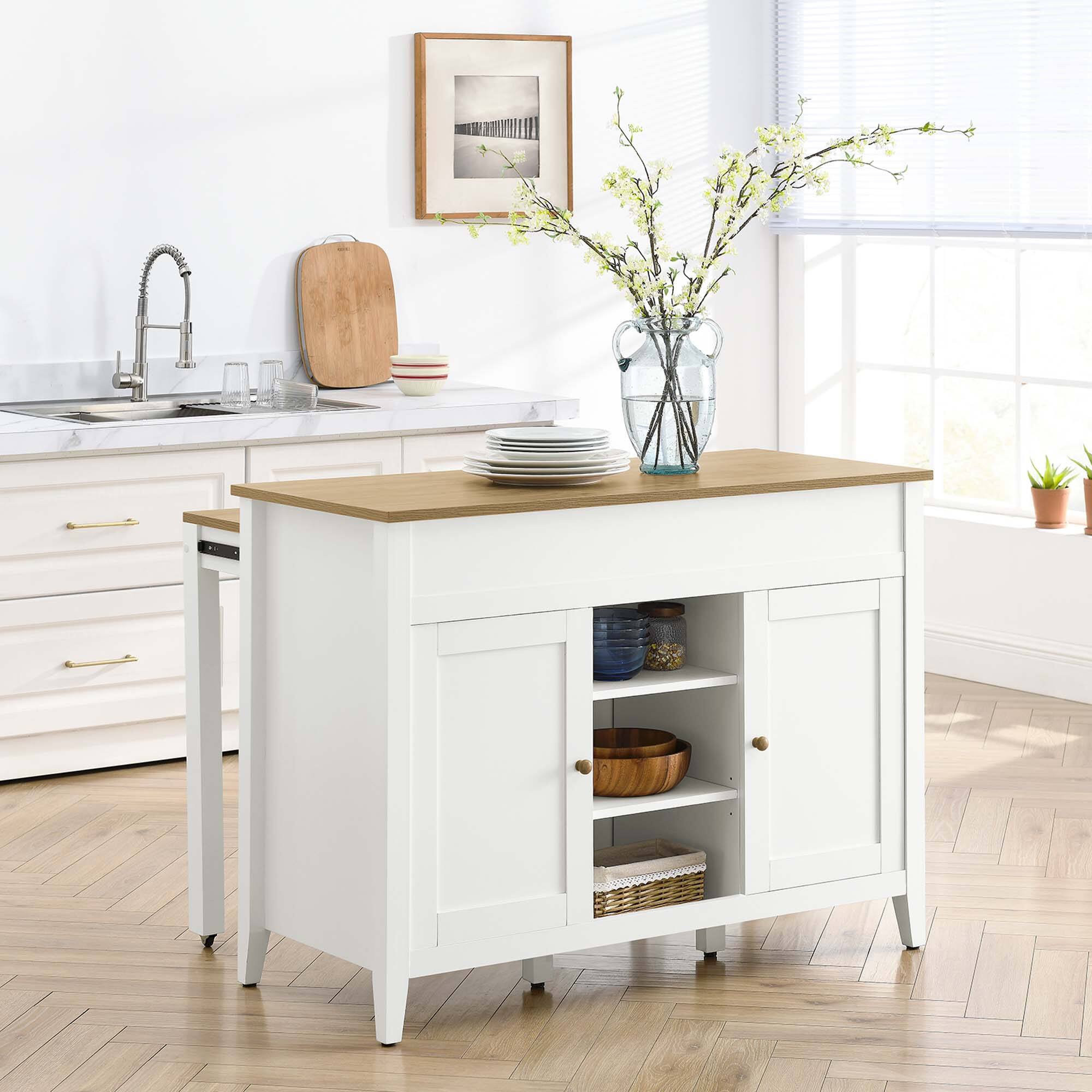 Front. Modway - Garland Kitchen Island by Modway - Oak White.