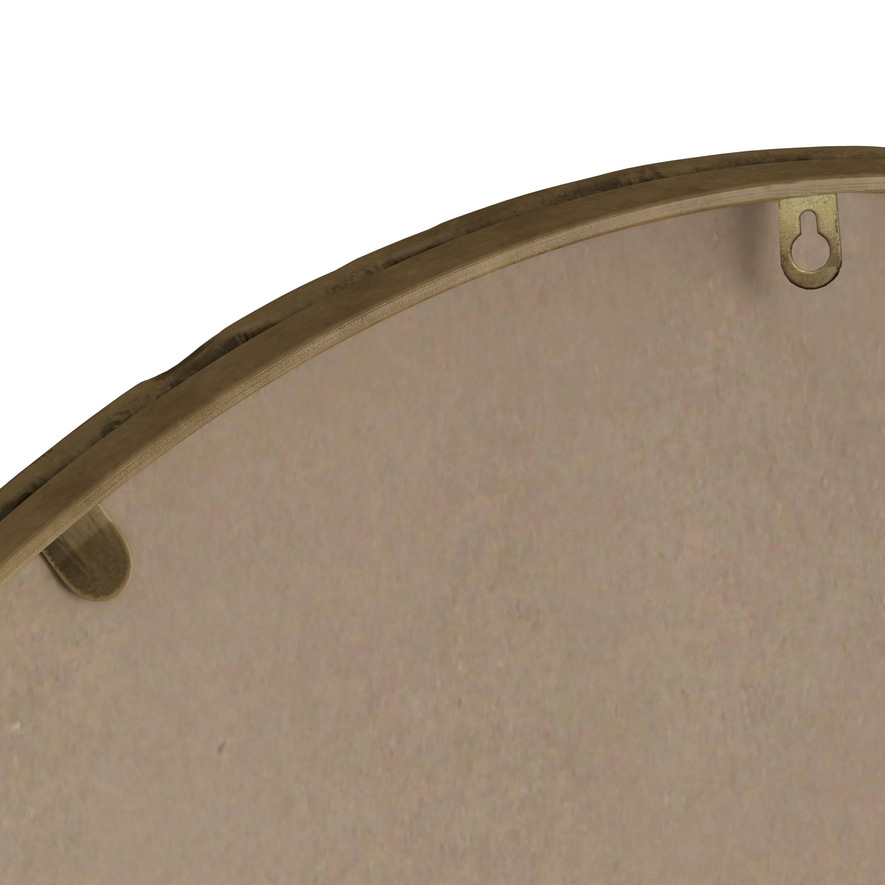 Alt View 5. BreeBe - Iron Art Oval Retro Wall Mirror Gold Antique Effect Premium Glass & MDF Frame for Bathroom Bedroom Living Room - Gold.