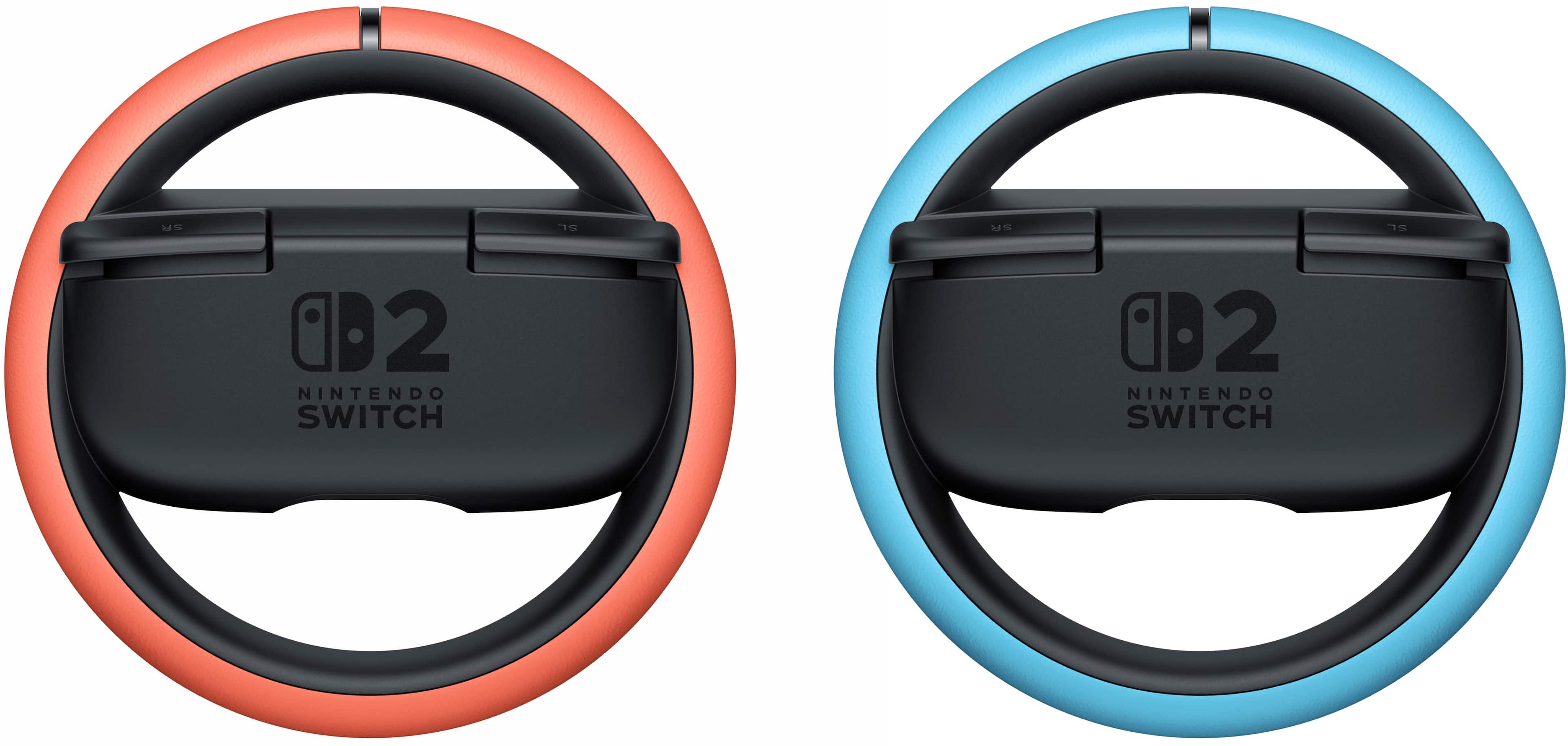 The text on the image reads "Nintendo Switch," which is a gaming console developed by Nintendo. The console is known for its unique motion-sensing capabilities, allowing players to interact with games using physical movements. The image features two Nintendo Switch controllers, one red and one blue, showcasing the different colors available for the controllers.