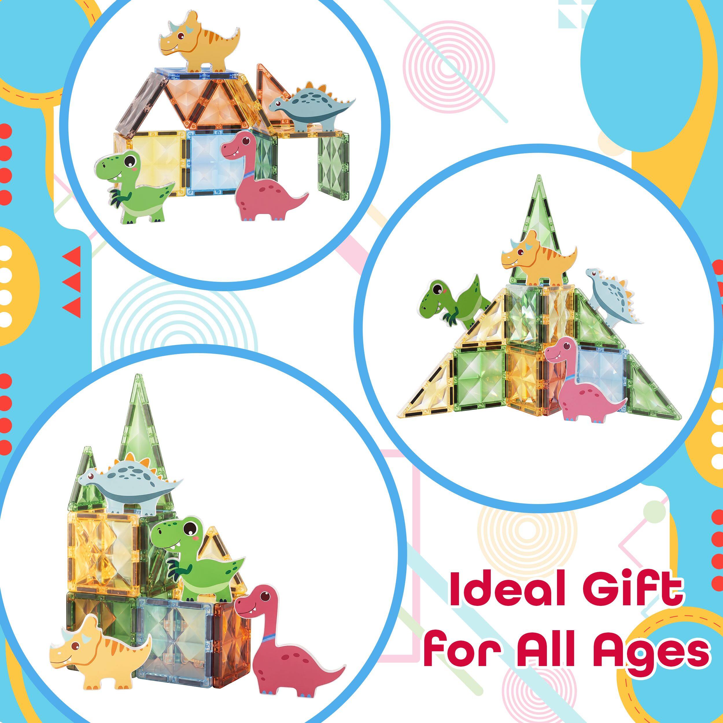 Everplay Magnetic Tiles Building Set for Kids, STEM Construction Toy ...