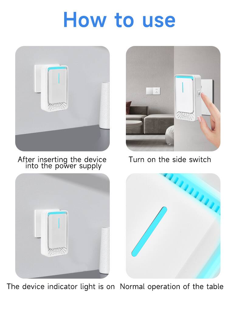 How to use

1. After inserting the device into the power supply
2. Turn on the side switch
3. The device indicator light is on
4. Normal operation of the table