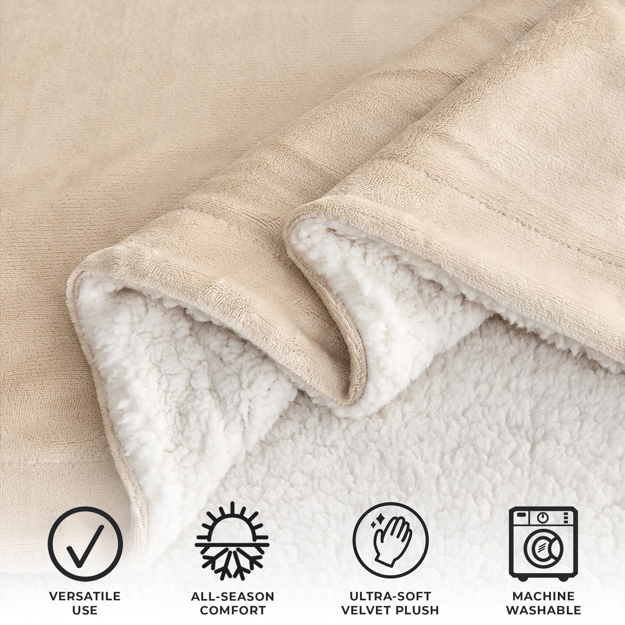 VERSATILE USE  
ALL-SEASON COMFORT  
ULTRA-SOFT VELVET PLUSH  
MACHINE WASHABLE