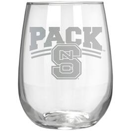 Great American Products - NC State Wolfpack Etched 17oz. Rally Cry Stemless Wine Glass - Multicolor