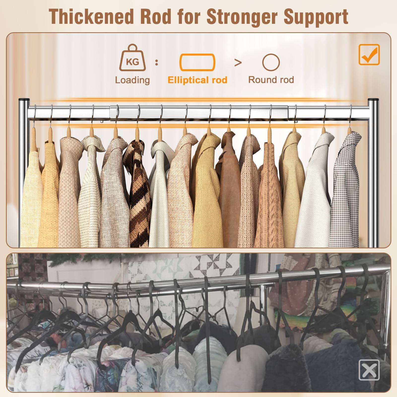 Thickened Rod for Stronger Support

KG : Loading Elliptical rod > Round rod