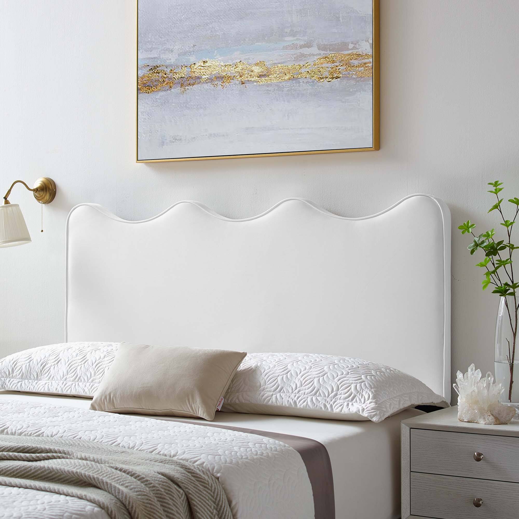 Alt View 2. Modway - Athena Performance Velvet Twin Headboard by Modway - White.