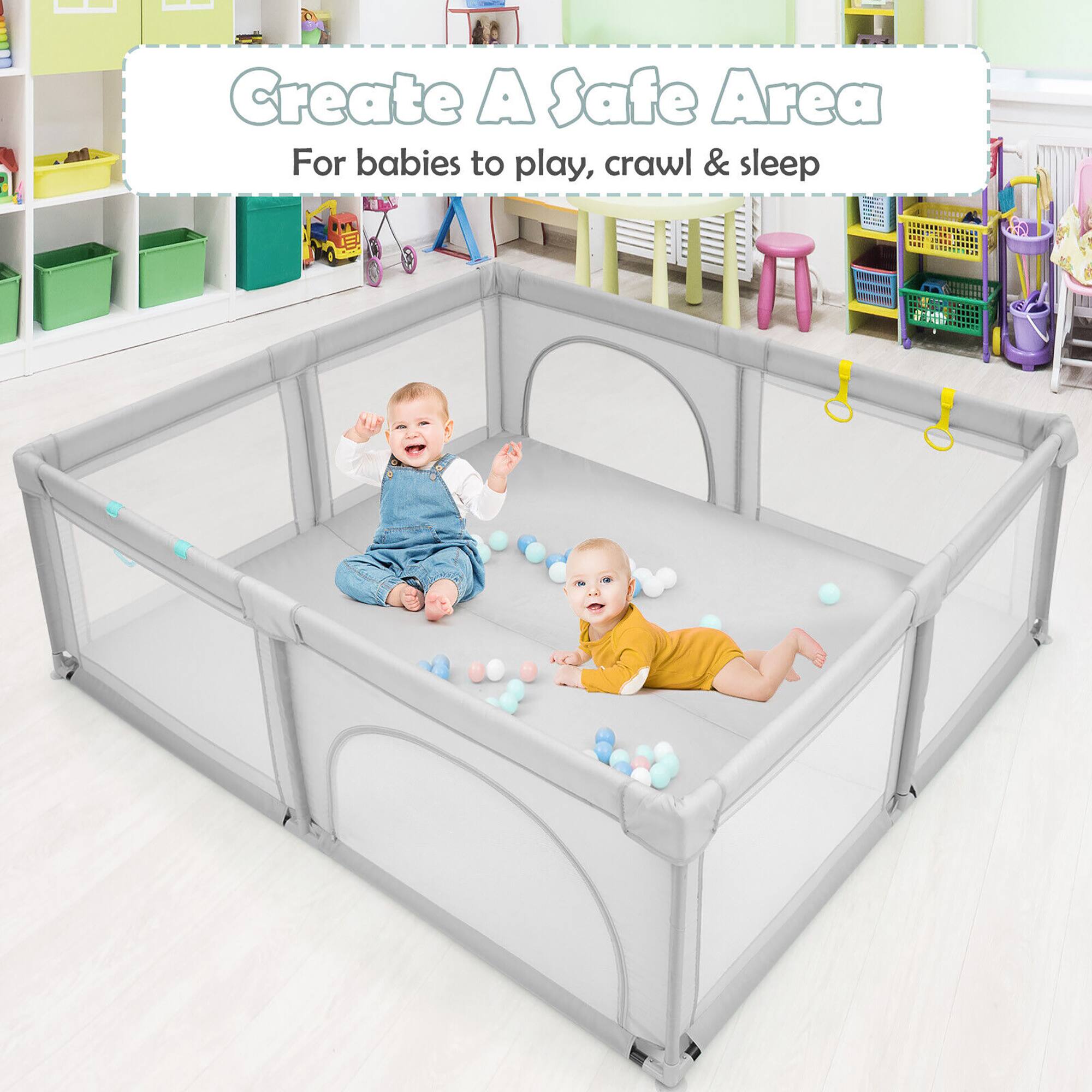 Create A Safe Area  
For babies to play, crawl & sleep