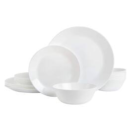 Gibson - Home Ultra Break and Chip Resistant 18 Piece Dinnerware Set, Opal Glass - Opal Glass - Round