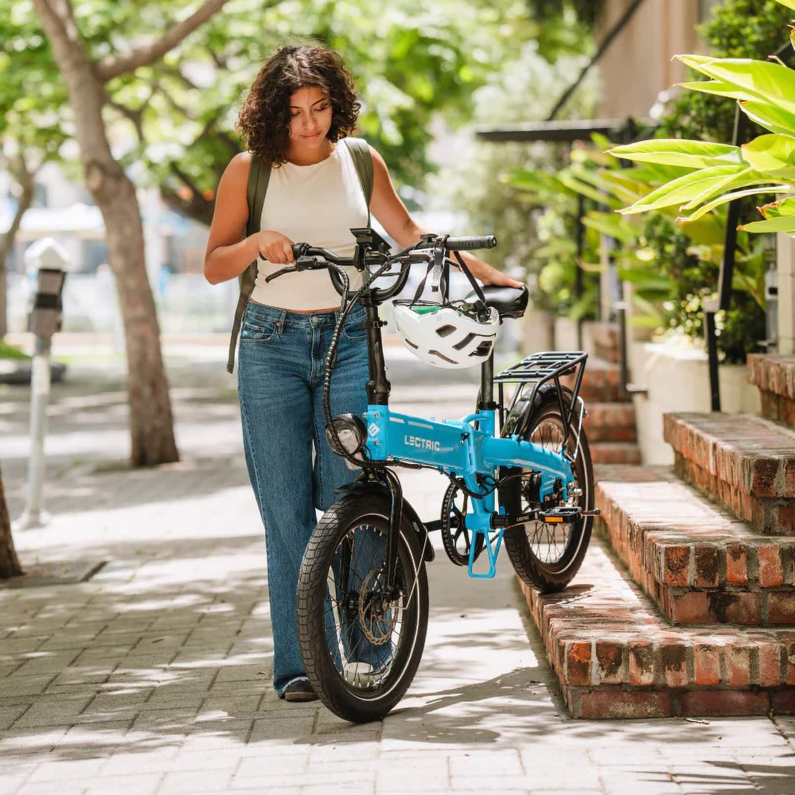 Alt View 16. Lectric eBikes - XP Lite2 Foldable Long-Range eBike: 80 miles Max Operating Range & 20 mph Max Speed - Lectric Blue.