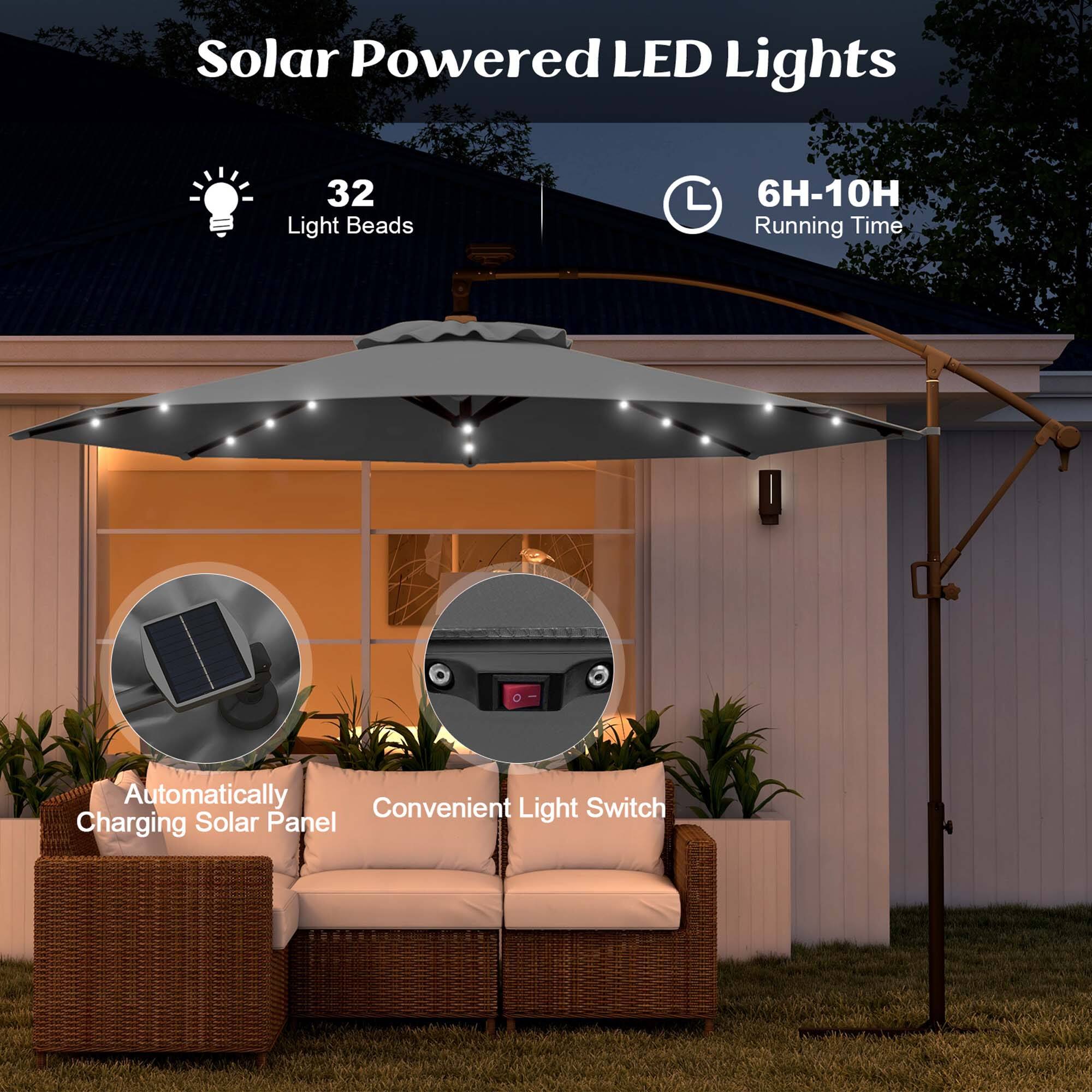 Solar Powered LED Lights: 32 Light Beads, L 6H-10H Running Time, Automatically Convenient Switch, Solar Panel Light Charging.