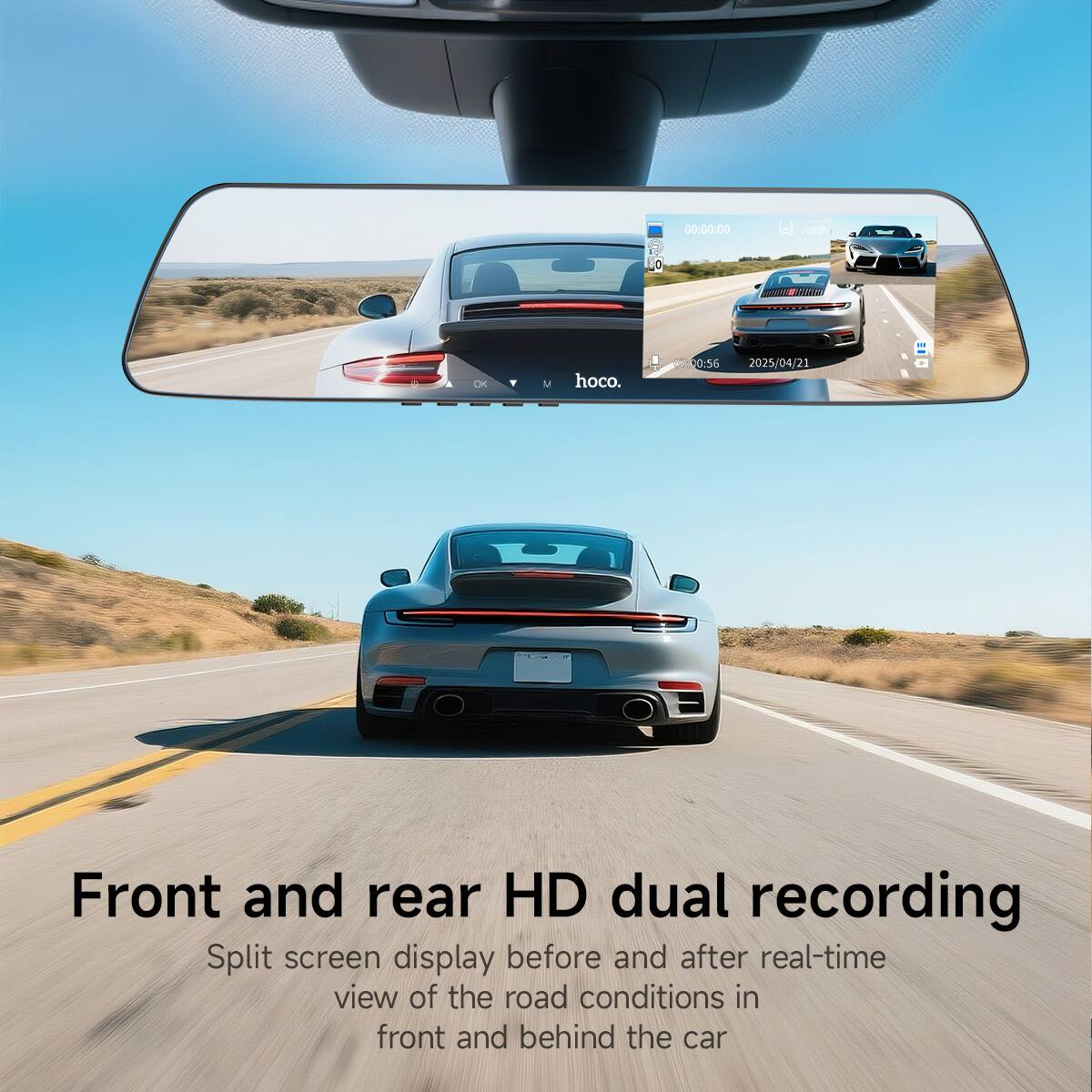 Front and rear HD dual recording

Split screen display before and after real-time view of the road conditions in front and behind the car

00:00:00 [=] - 10 T O M hoco. 20:56 2025/04/21 Front and rear HD dual recording Split screen display before and after real-time view of the road conditions in front and behind the car