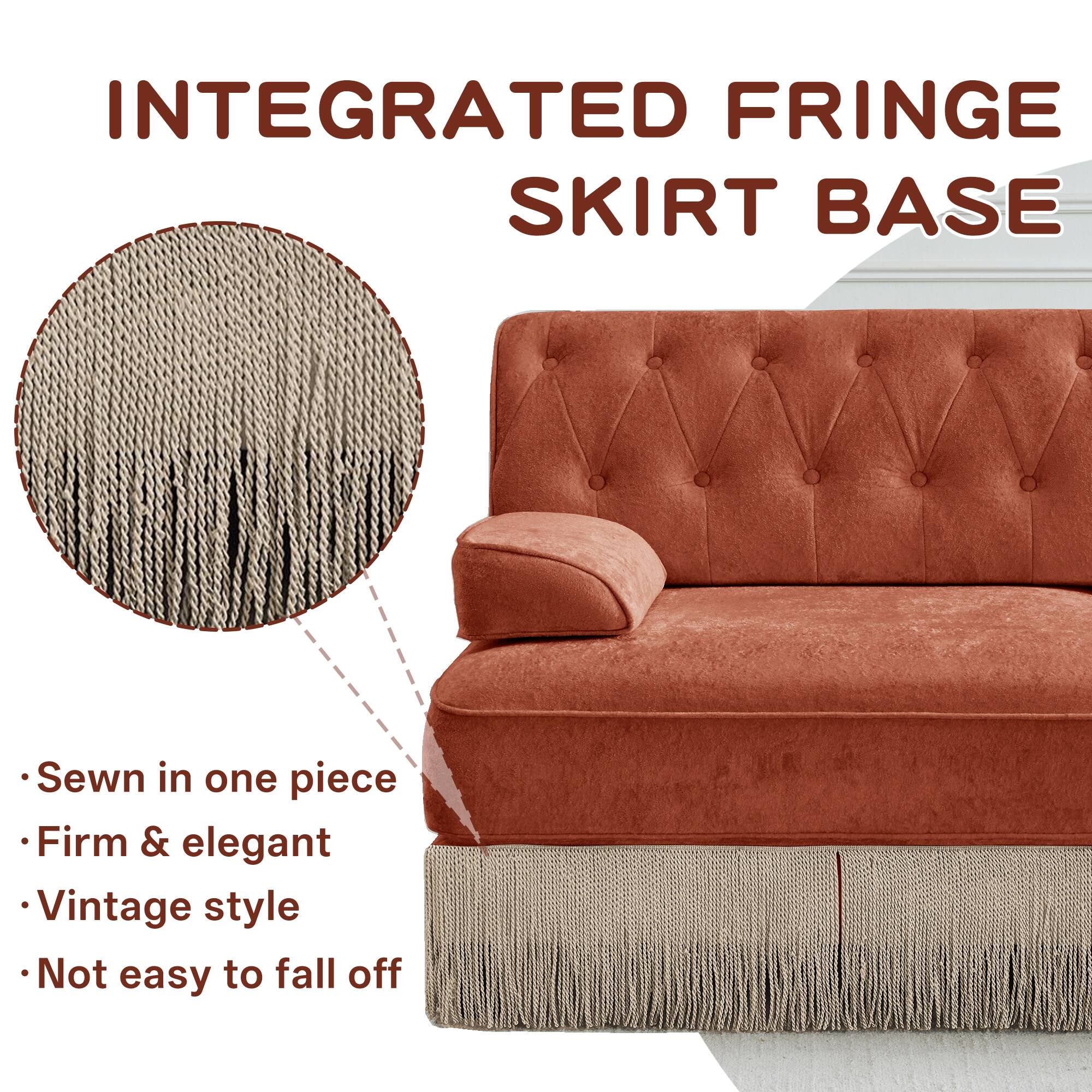 INTEGRATED FRINGE SKIRT BASE

- Sewn in one piece
- Firm & elegant
- Vintage style
- Not easy to fall off