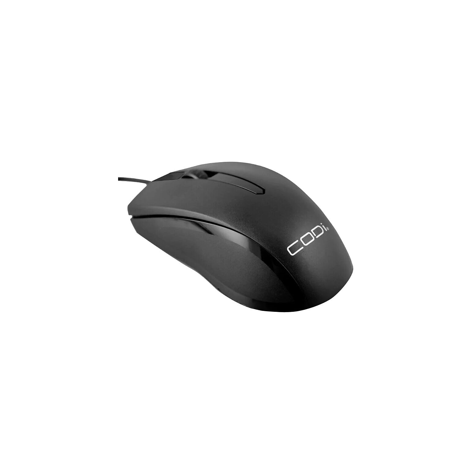 Alt View 2. CODi - CODi Wired USB Optical Mouse - Optical - Cable - USB Type A - 1200 dpi - Scroll Wheel - 3 Button(s) - Symmetrical - Black.