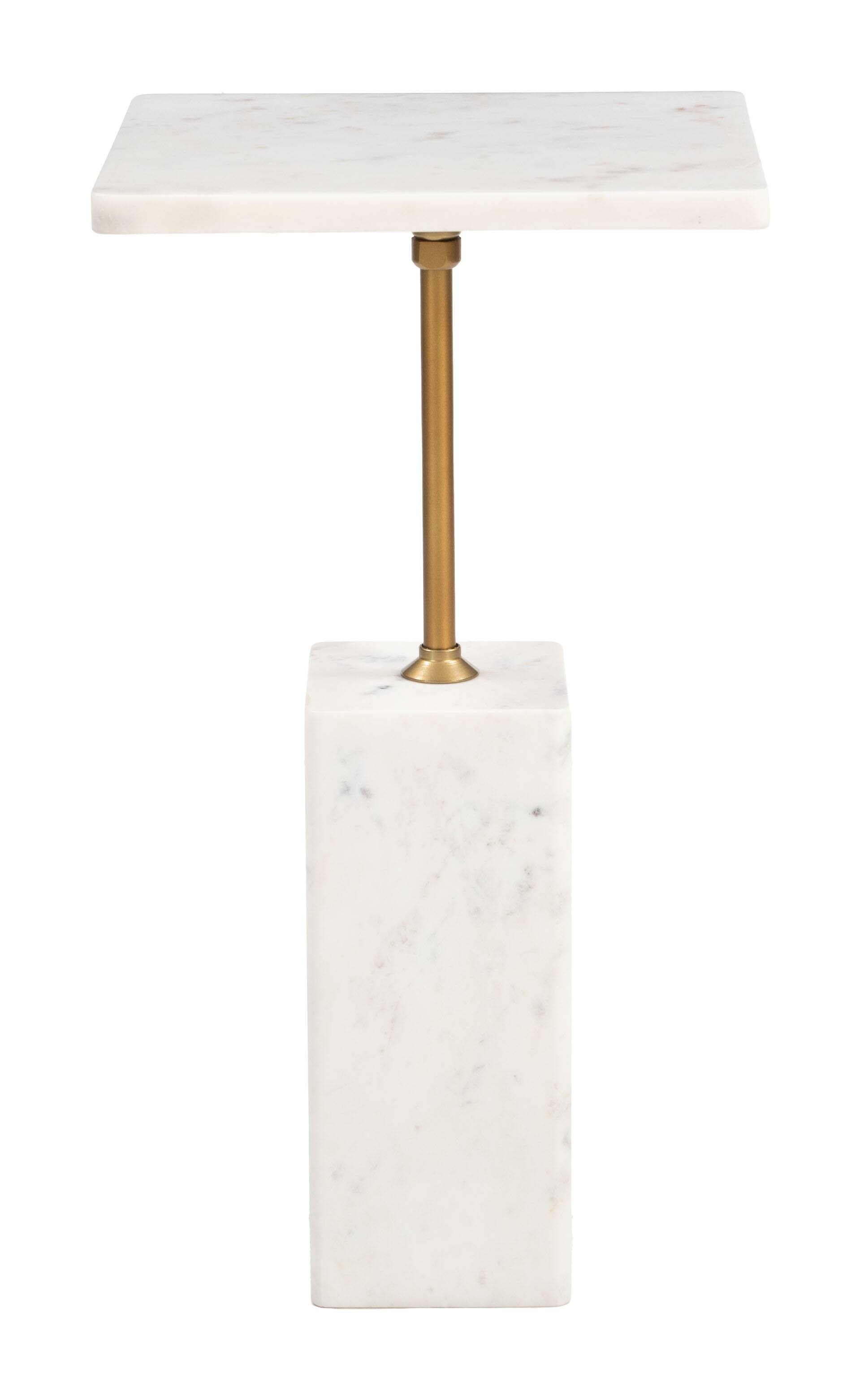 Back. Hivvago - Naht Side Table White - White.