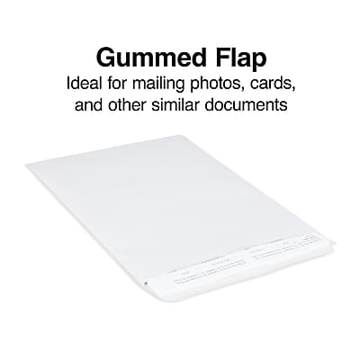 Gummed Flap  
Ideal for mailing photos, cards, and other similar documents