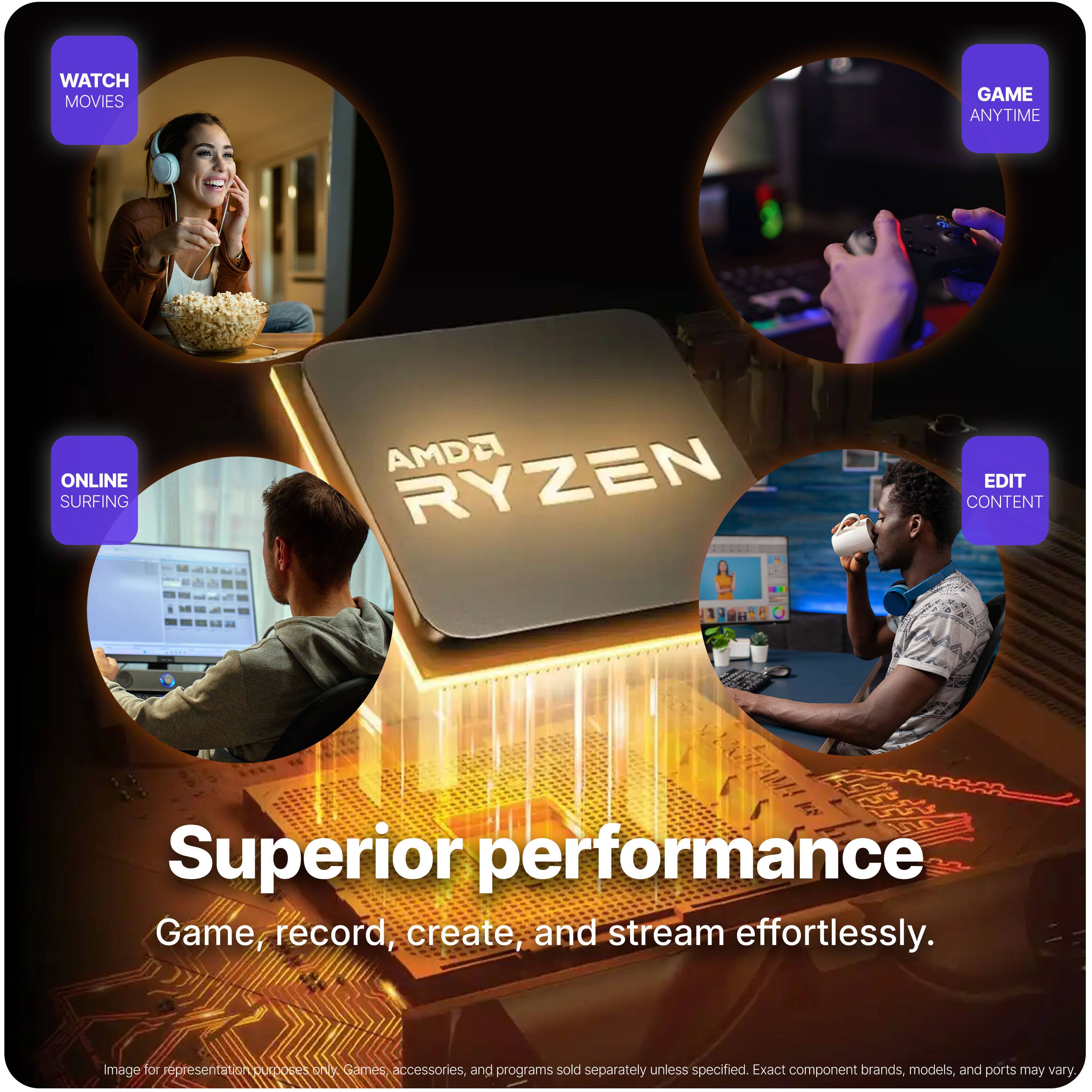 - WATCH MOVIES
- GAME ANYTIME
- ONLINE SURFING
- EDIT CONTENT

Superior performance  
Game, record, create, and stream effortlessly.

Image for representation DUEDOLUS oN Games, accessories, and programs sold separately unless specified. Exact component brands, models, and ports may vary.