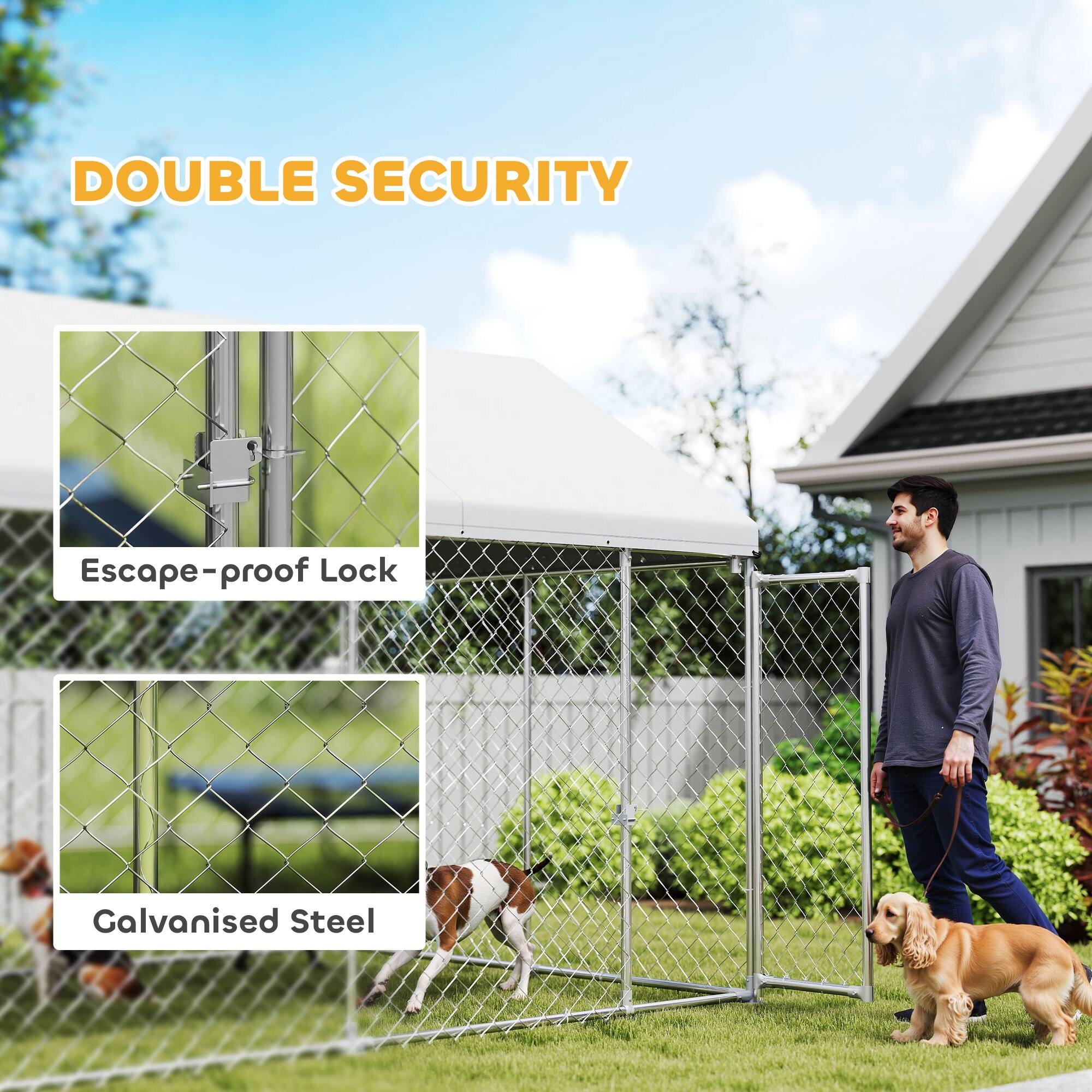 DOUBLE SECURITY  
Escape-proof Lock  
Galvanised Steel