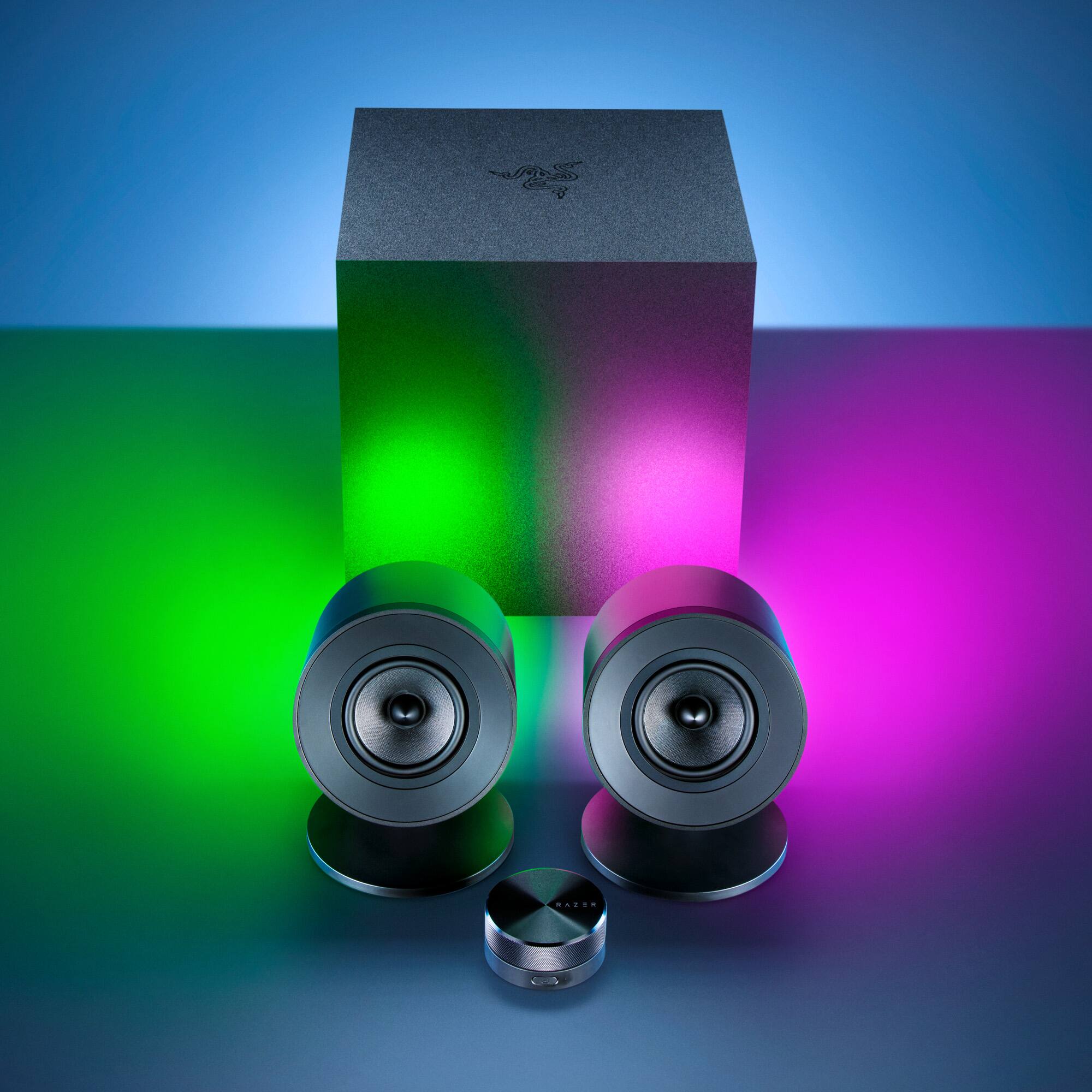 Alt View 15. Razer - Nommo V2 Pro Full-Range 2.1 Bluetooth PC Gaming Speakers with Wireless Subwoofer (4 Piece) - Black.