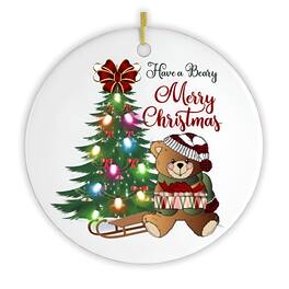 OrnamentallyYou - Have a Beary Merry Christmas Ornament - Multi-colored