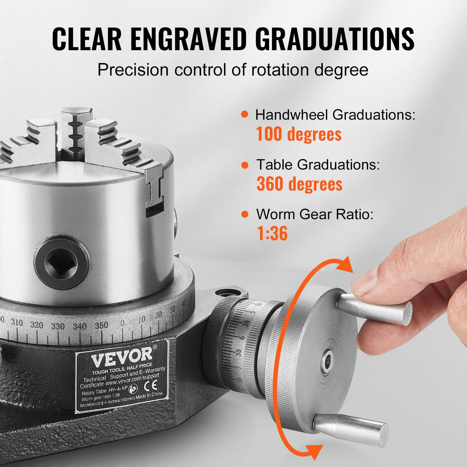 VEVOR Milling Machine Rotary Table, 4''/100 mm,Versatile Horizontal ...