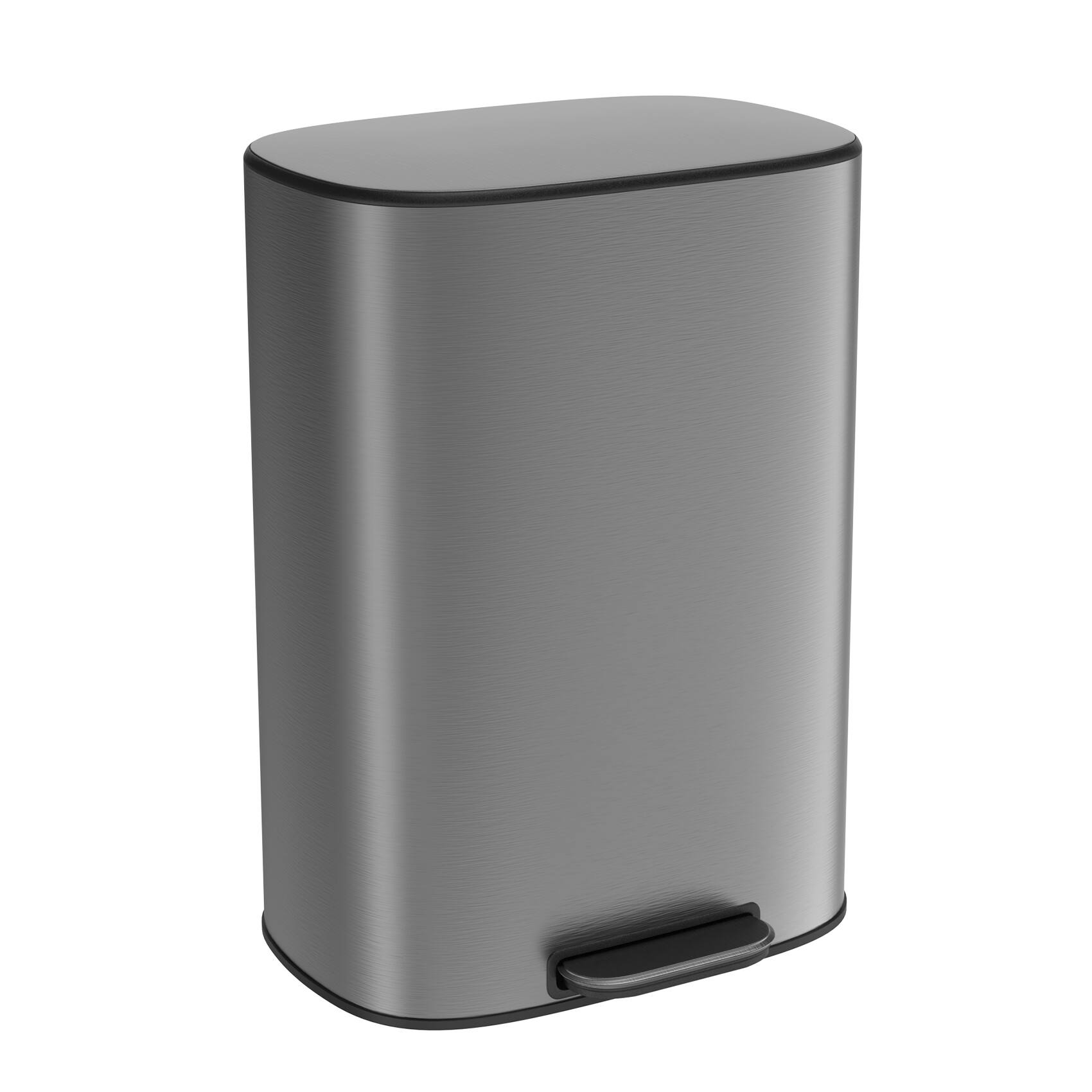 Alt View 2. GOODSILO - 13 Gallon Kitchen Trash Can - Foot Pedal, Soft Close, Stainless Steel - Silver.