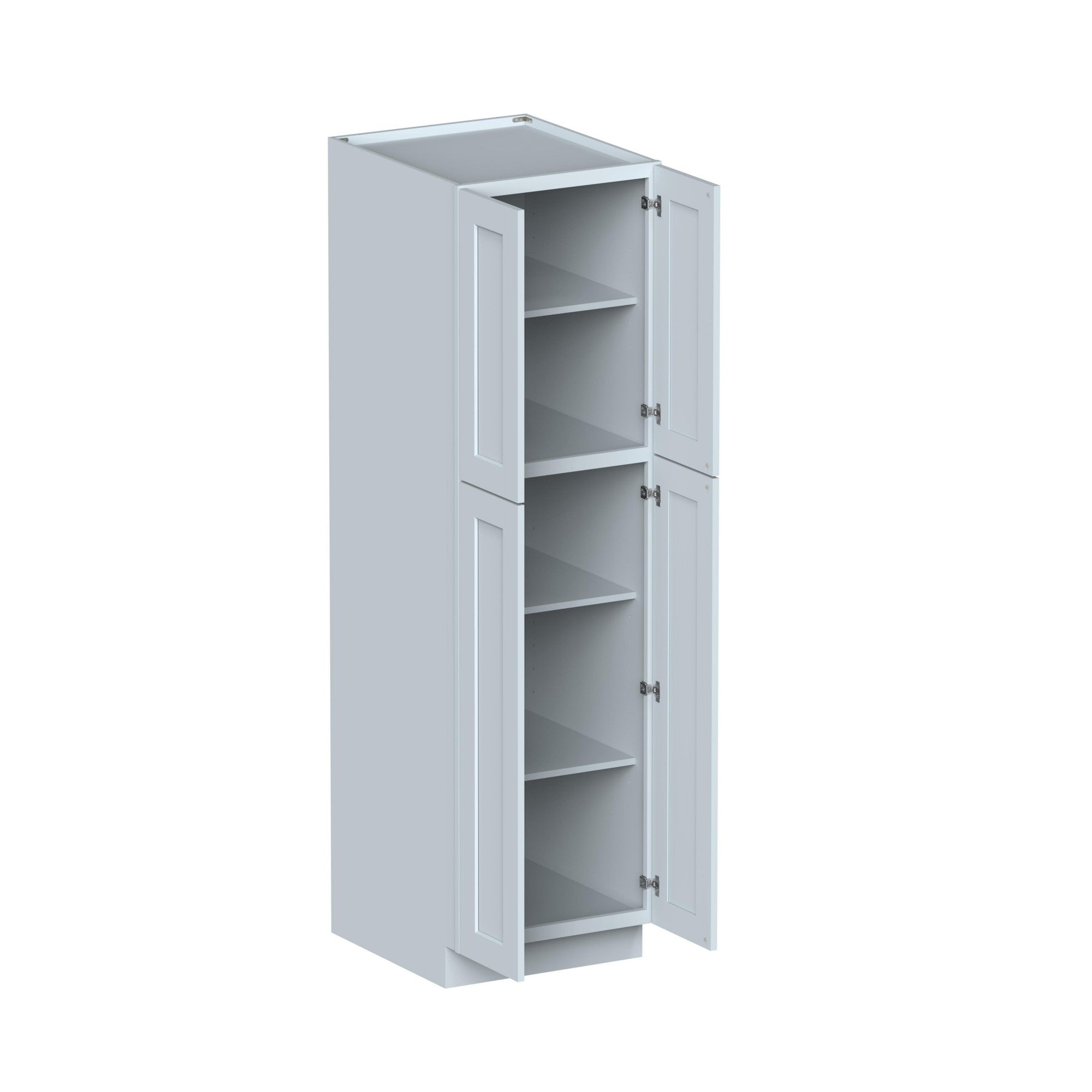 Alt View 2. Boyel Living - 24in.W x27in.D x84in.H DOVE GREY TALL PANTRY CABINET Fully assembled Cabinet With Two HDF Doors - Gray.