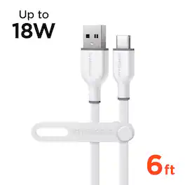 HyperGear - Flexi PRO USB to USB-C Cable 6ft - White