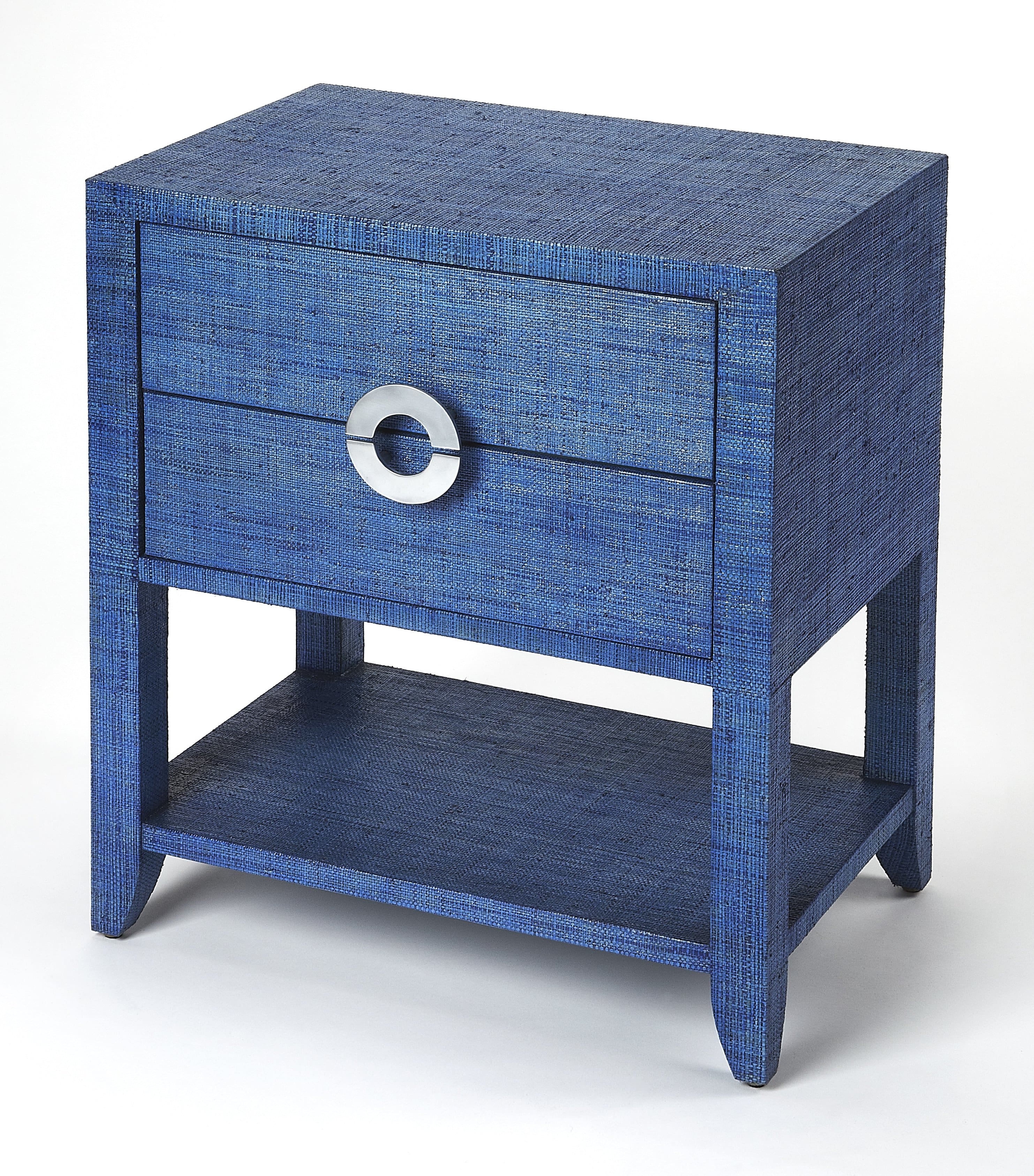 Butler Specialty - Amelle 24 in. W Rectangular Raffia 2 Drawer Nightstand with Lower Open Shelf - Blue price history on PriceWatchPro