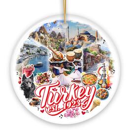 OrnamentallyYou - Culturally Vibrant Turkey Ceramic Ornament Ottoman Souvenir and Christmas Tree Decor Version 2 - Multi-colored