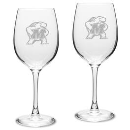 Jardine - Maryland Terrapins 2-Piece 16oz. Traditional White Wine Glass Set - Multicolor