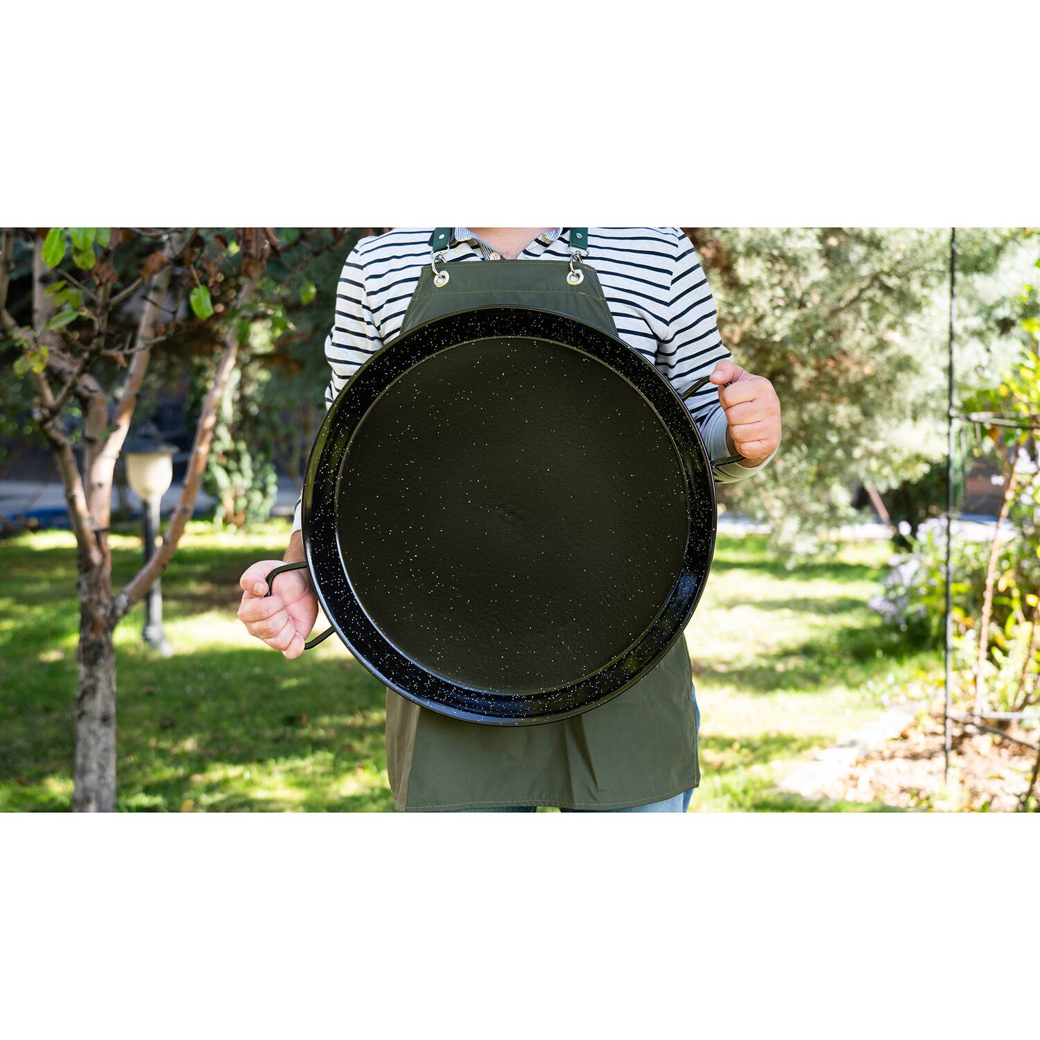 Angle. Ringg - Indoor/Outdoor Enameled Carbon Steel Cooking Pan 20" 14 Servings - Multicolored.