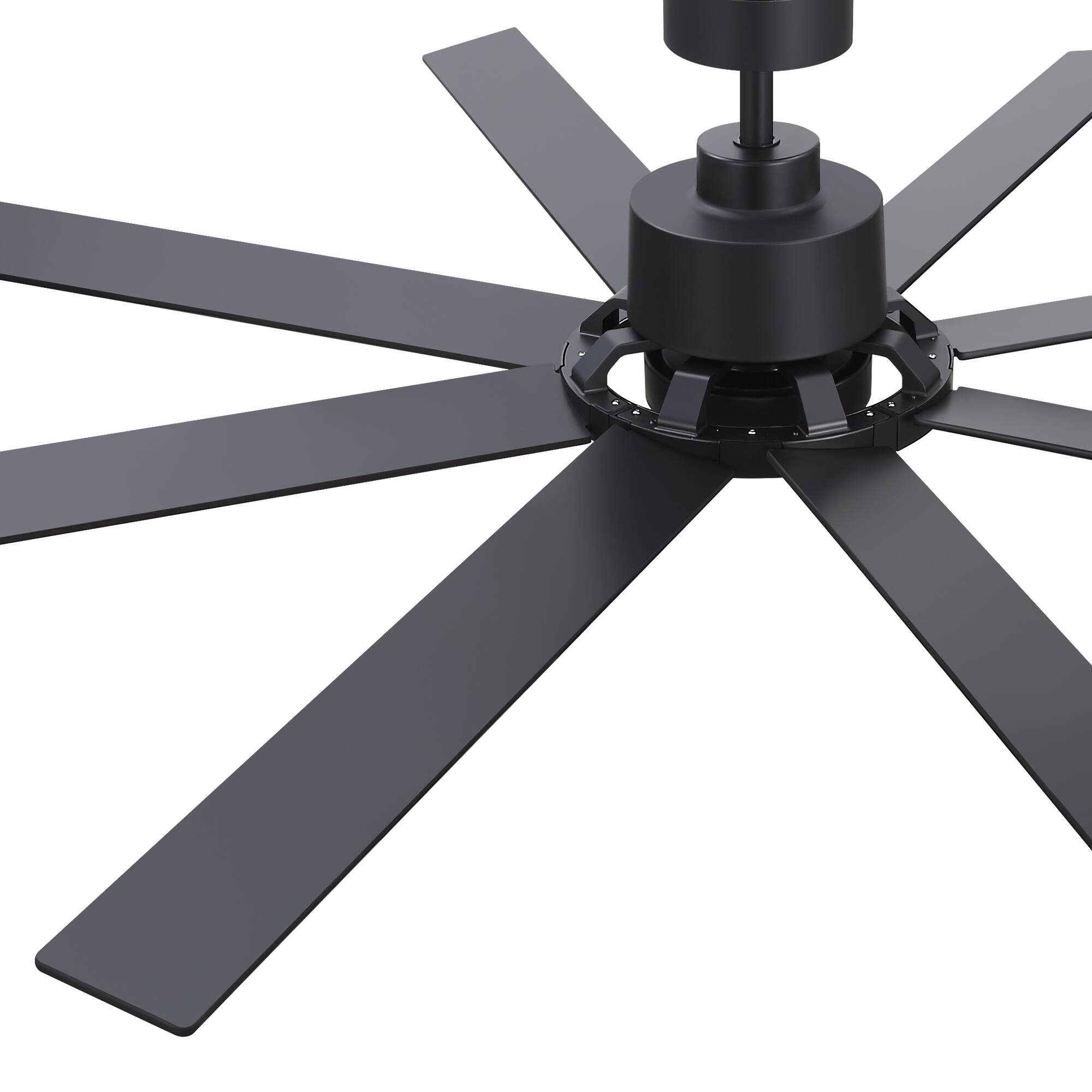 Alt View 10. Breezary - 72-Inch Modern Ceiling Fan, Dimmable LED, 8 Plywood Blades, Efficient DC Motor, 6 Speeds, Timer, Remote - All Black.