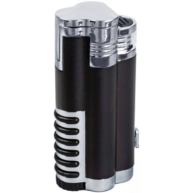 Back. Prestige - Cyclone Triple Flame Cigar Lighter - Black Finish.