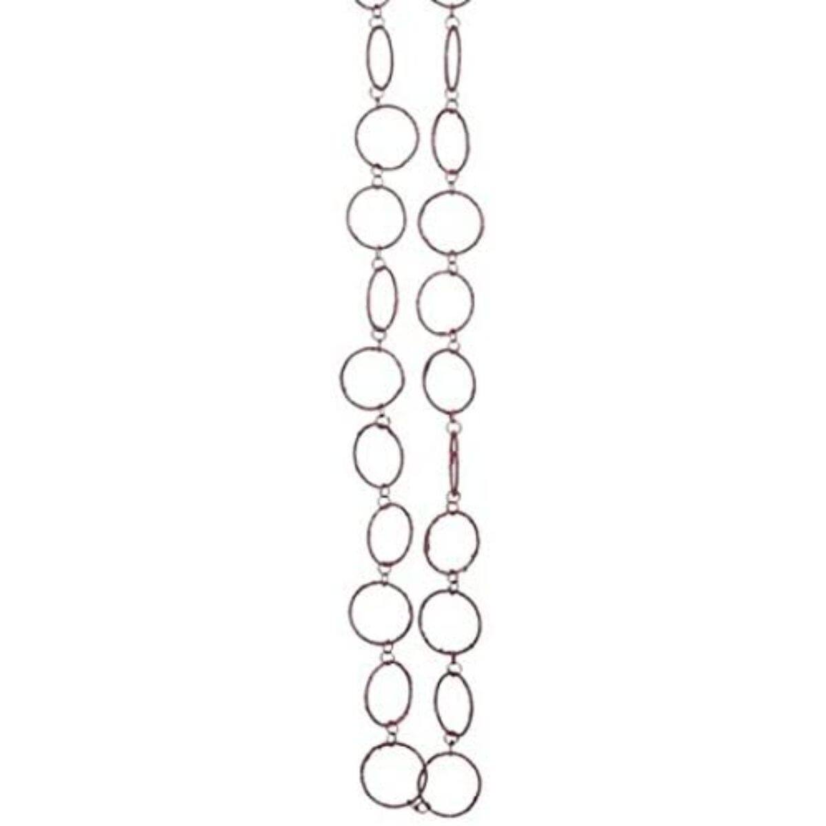 Alt View 2. Allstate - 5' x 1.75" Pink Sparkling Glitter Round Circle Chain Artificial Christmas Garland - Unlit - Pink.
