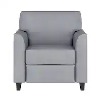 Alamont Home - Hercules Diplomat Contemporary Leather/Faux Leather Reception Chair - Gray - Front_Zoom