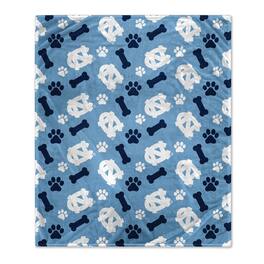 Pegasus - North Carolina Tar Heels 40" x 50" Lightweight Bones Flannel Fleece Pet Blanket - Light Blue