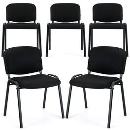 WELLFOR - 5 Pieces Elegant Conference Office Chair Set for Guest Reception-Set of 5 - Black