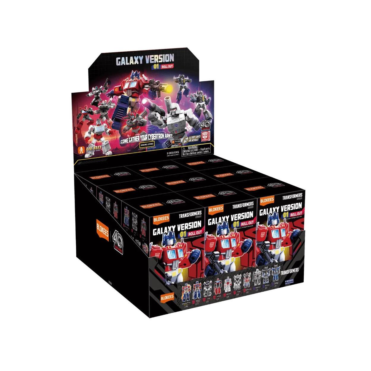 GALAXY VERSION 01 ROLL OUT  
COME GATHER YOUR CYBERTRON ARMY!  
TRANSFORMERS  
BLOKEES  
GALAXY VERSION 01 ROLL OUT