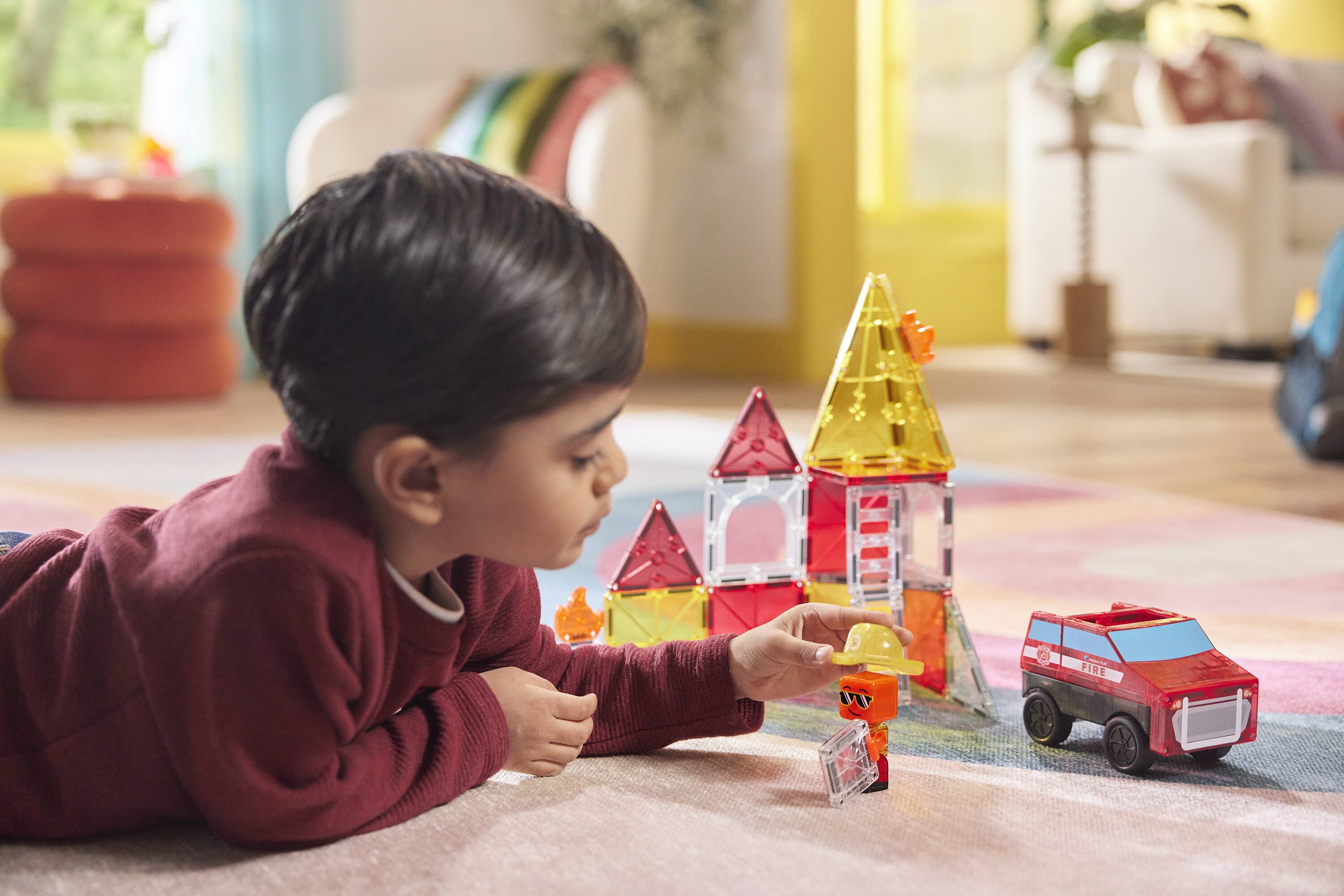 Back. Magna-Tiles - Fire Rescue 27-Piece Magnetic Construction Set, THE ORIGINAL MAGNA-TILES.