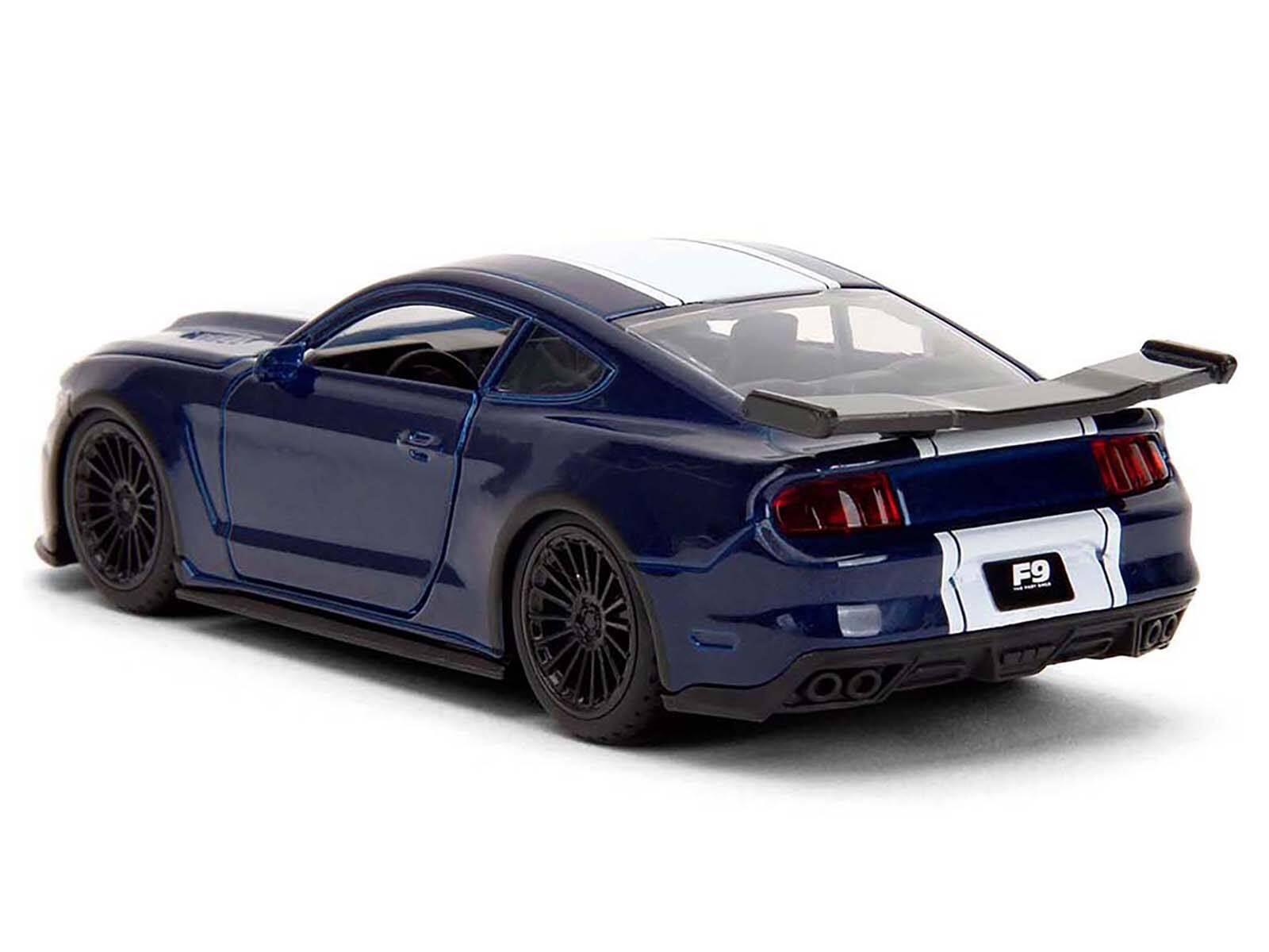 Alt View 4. Jada - 2016 Ford Mustang GT Dark Blue Metallic with White Stripe "F9" (2021) "Fast & Furious" Series 1/32 Model Car by Jada.