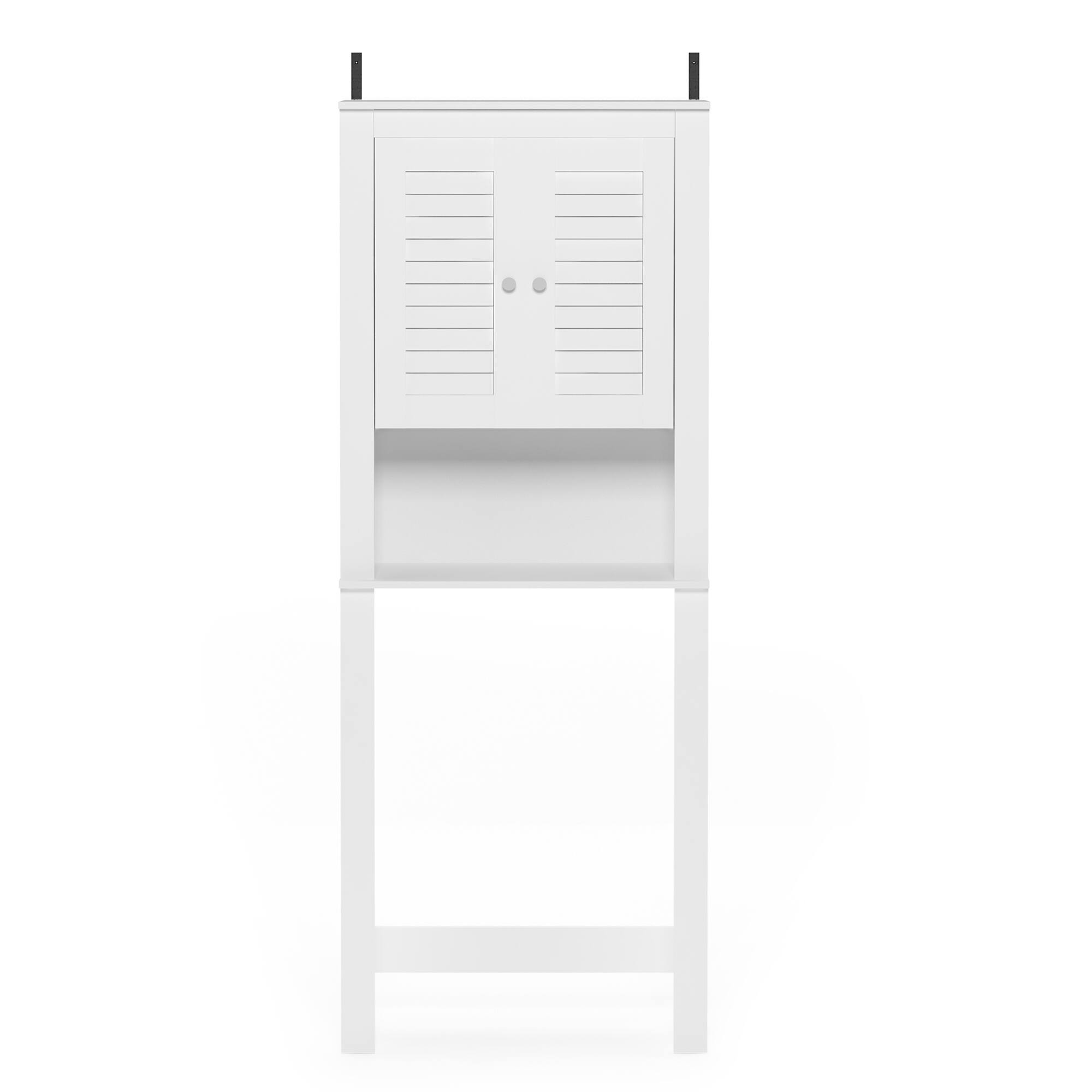 Alt View 2. Furinno - Indo Louver Door Bath Cabinet - White.