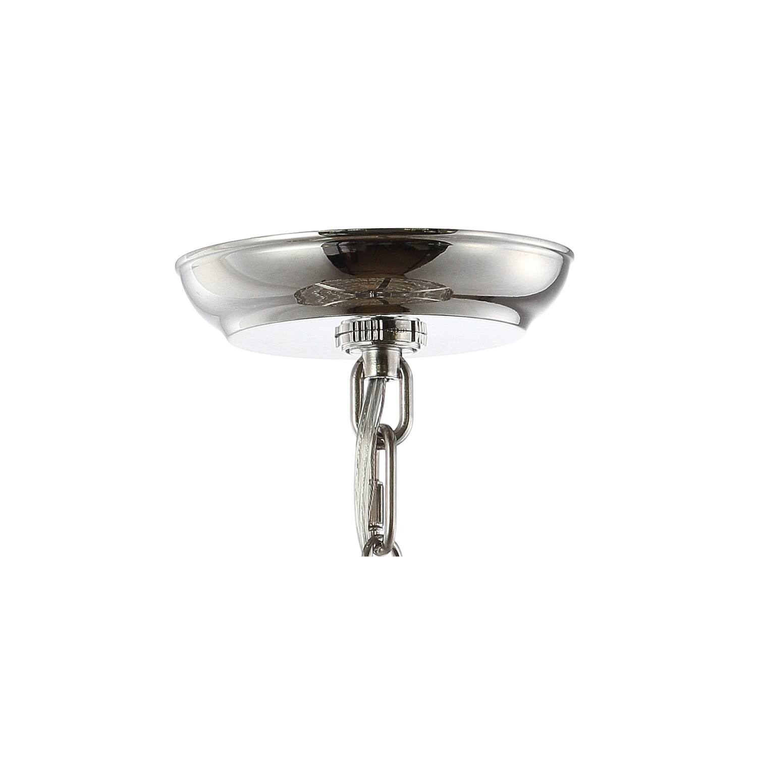 Alt View 6. Jonathan Y - Wyatt 12" 2-Light Crystal LED Chandelier, Polished Nickel/Clear - Polished Nickel/Clear.
